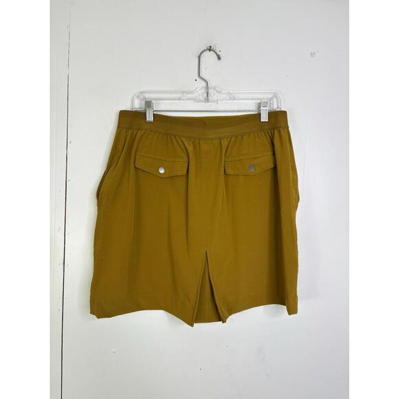 Athleta Skirt Womens 14 Venice Cargo Skirt Mustard Athletic Golf Stretch Waist - Picture 2 of 8